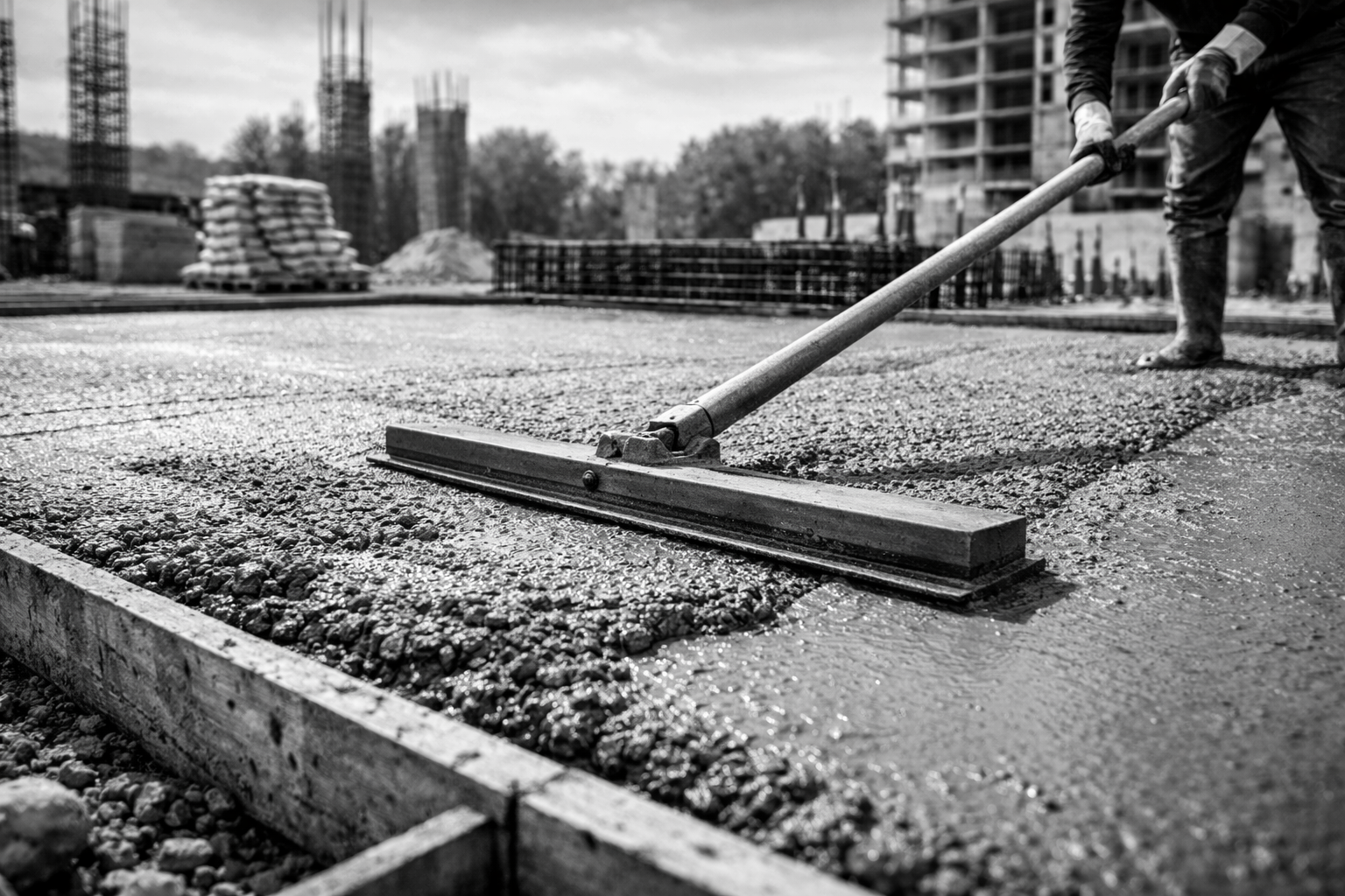 Concrete finishing work